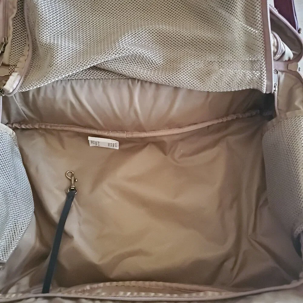 L.L. Bean VTG Traveler Tweed Duffle Carry On Luggage Weekender Bag LTHR Trim